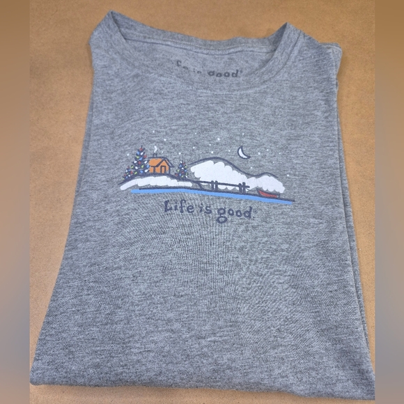 Life Is Good Other - Life Is Good Gray Long Sleeve Christmas Themed Tee 1320/525